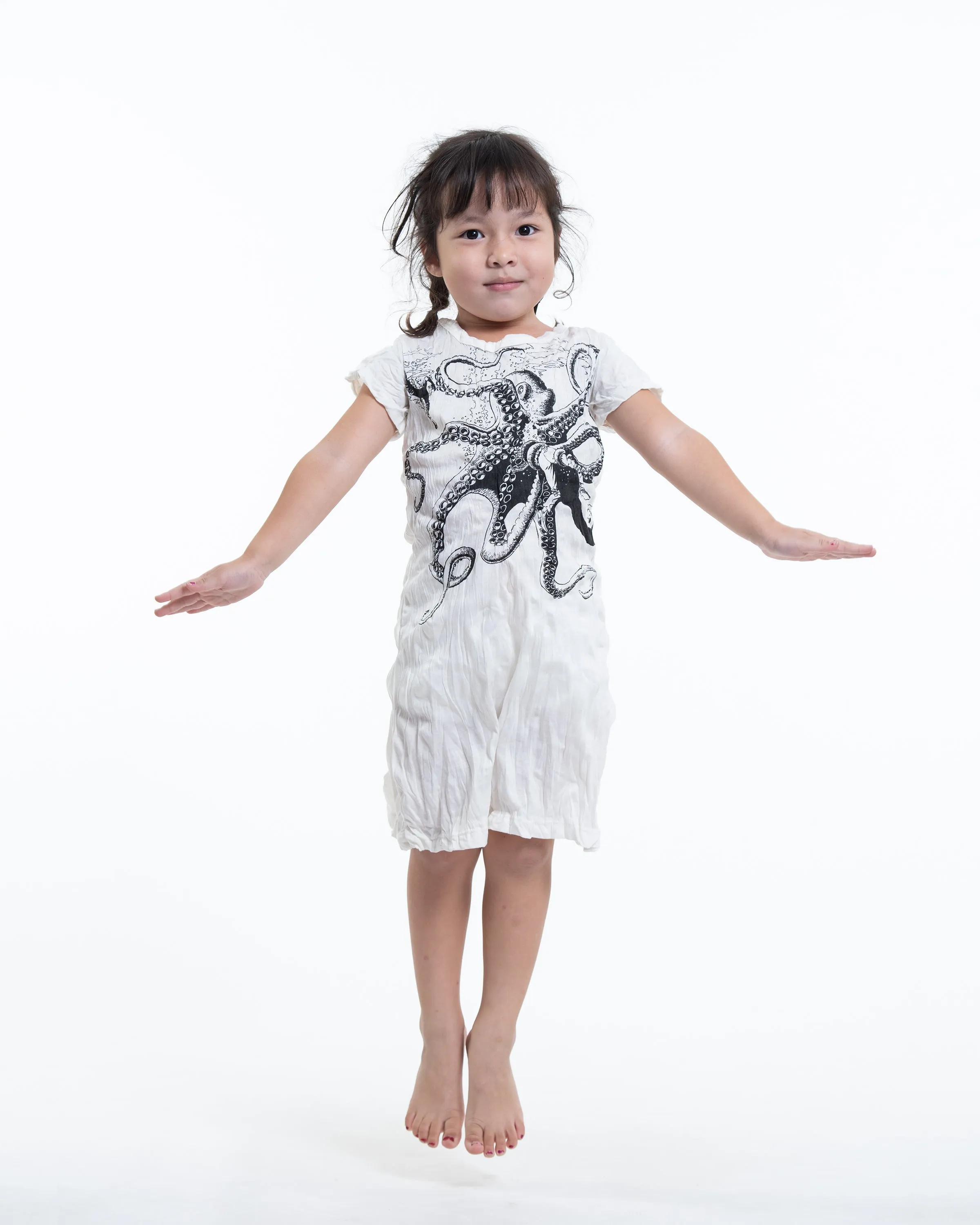 Kids Octopus Dress in White