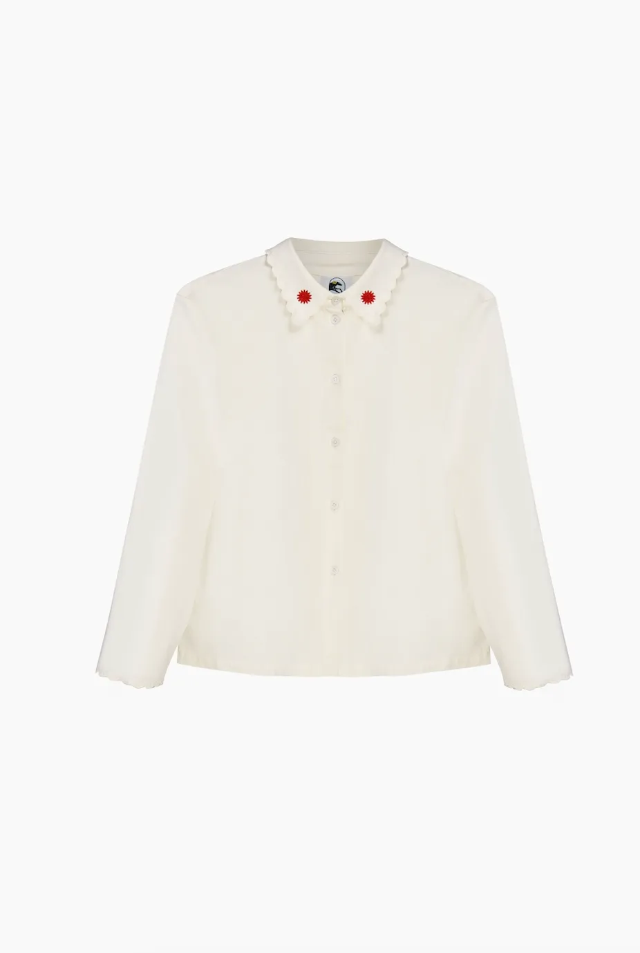 Kotyk Embroidered Cotton Blouse in Off-white