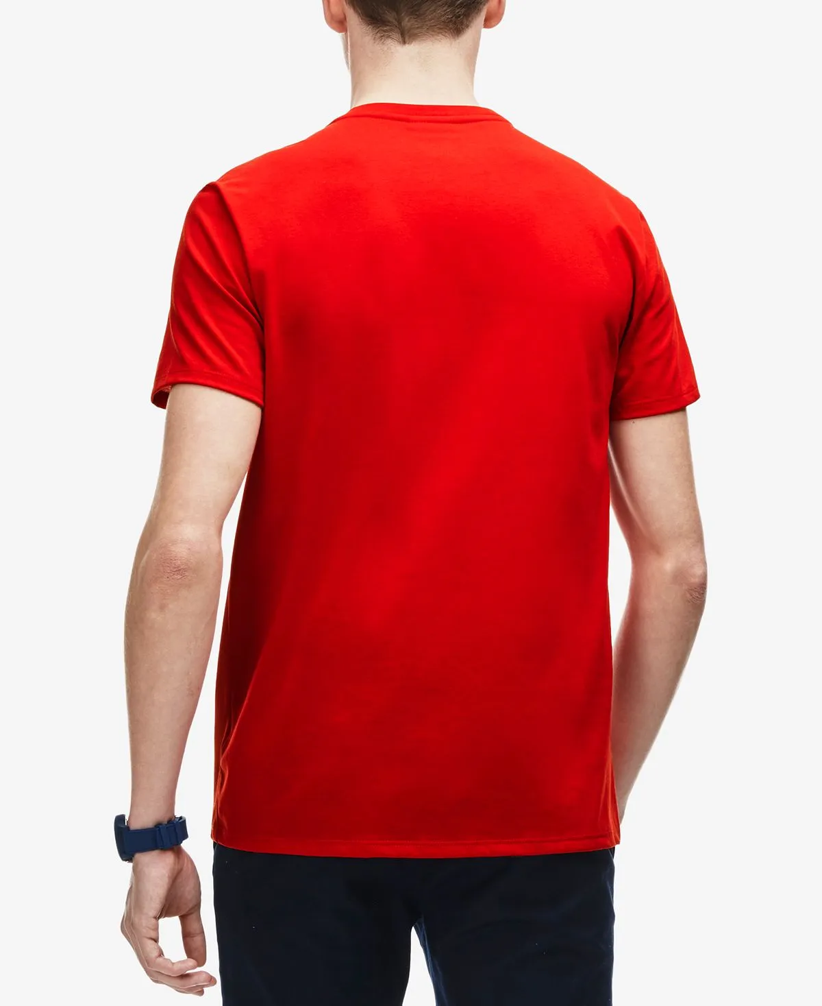 Lacoste Men's Classic Soft Pima Cotton V-Neck T-Shirt red