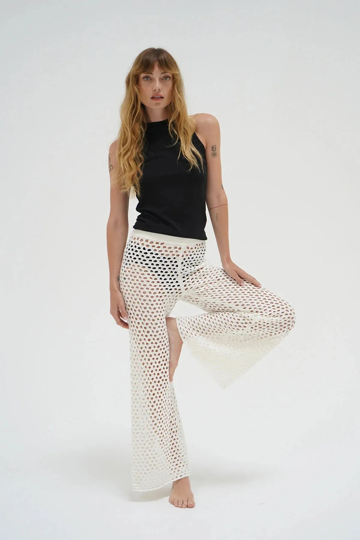 LNA ‘Kismet Open Knit Pant’