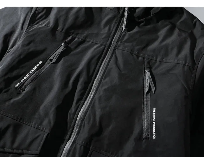 MASTER Black Windbreaker Parka Jacket