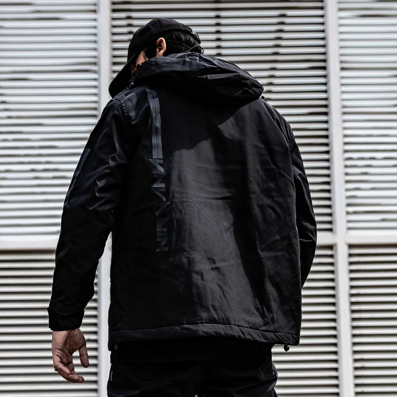 MASTER Black Windbreaker Parka Jacket