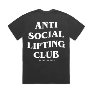 Men's ''ANTI SOCIAL LIFTING CLUB'' Oversized Heavy weight Short-Sleeve T-Shirt.