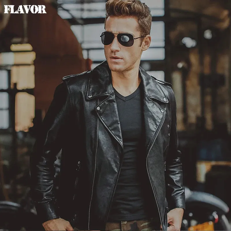 Men's Black Genuine Leather Jacket