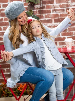 Mommy and Me Besties Blazer Ruffle Cardigan