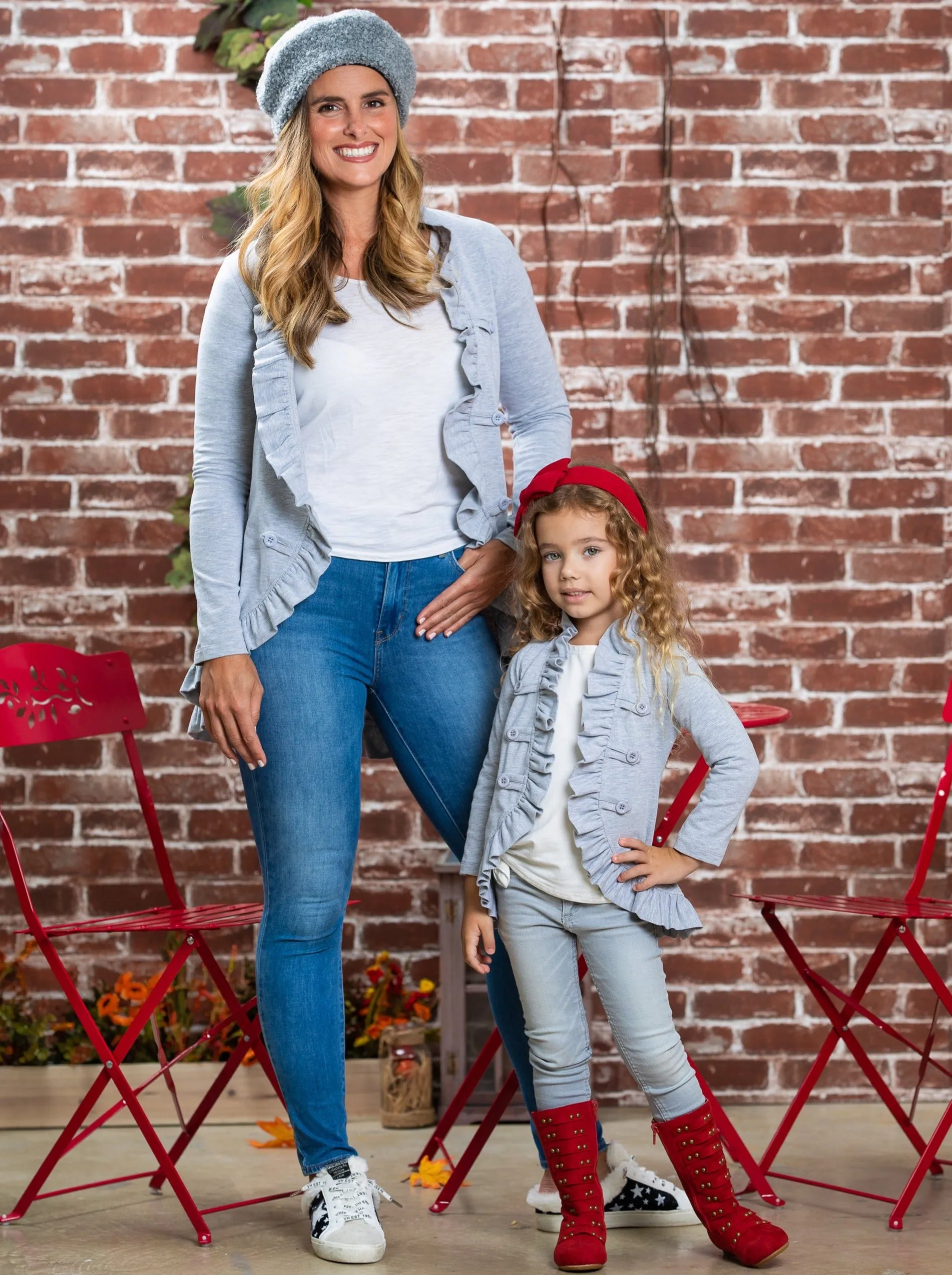 Mommy and Me Besties Blazer Ruffle Cardigan