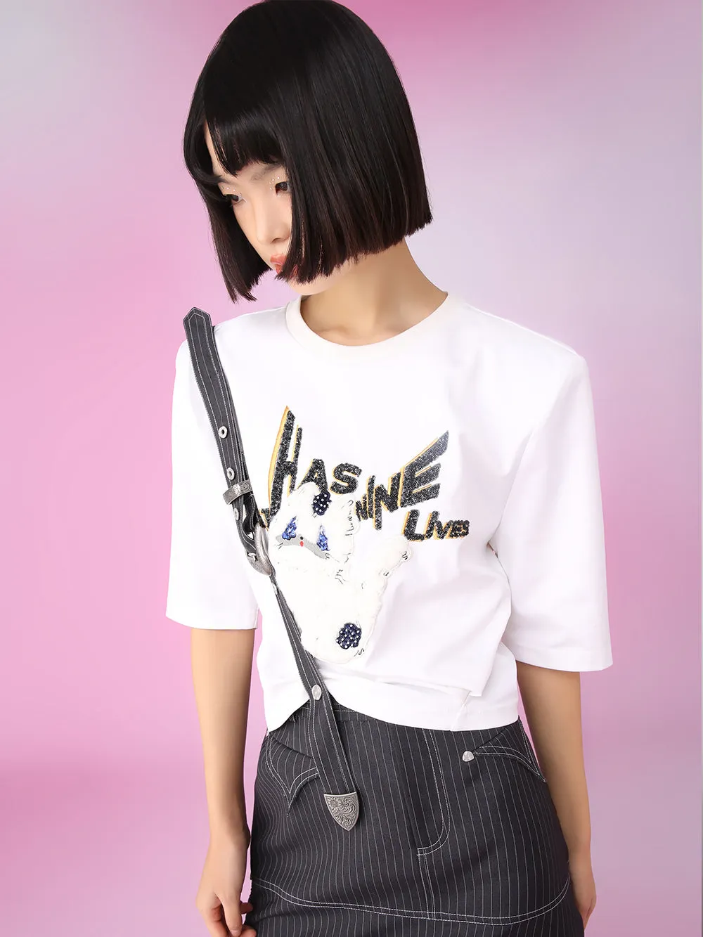 MUKZIN Loose Cartoon White Soft Casual T-shirts