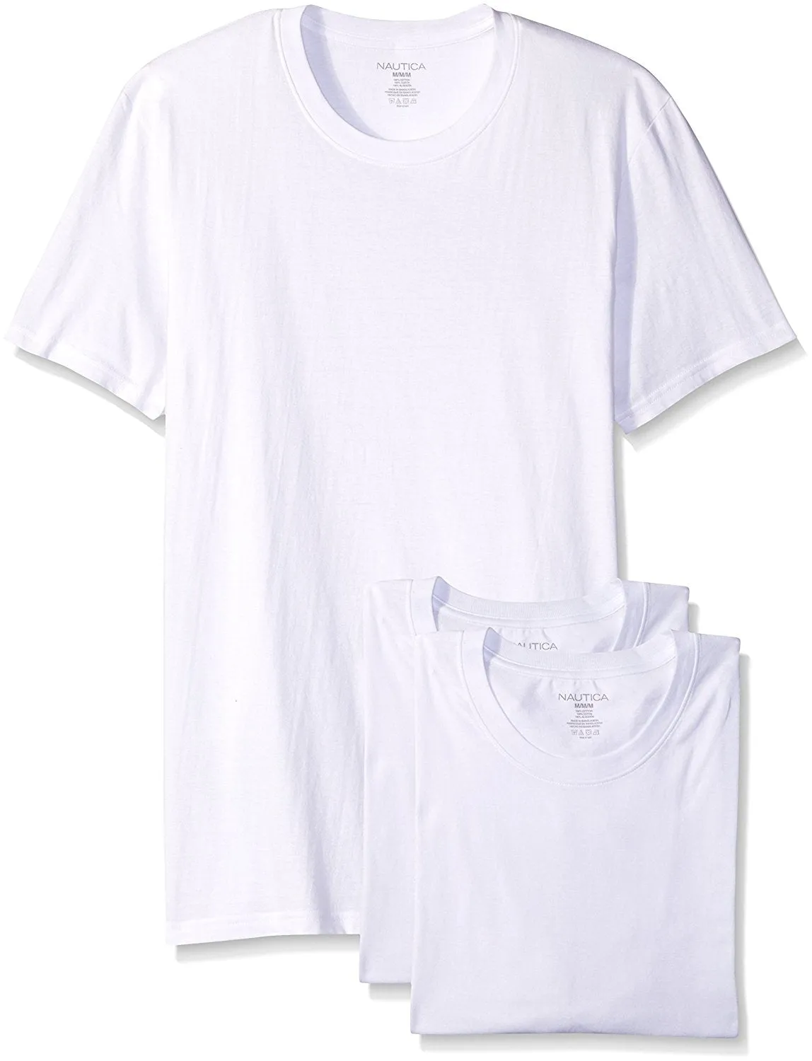 Nautica Mens 3-Pack Cotton Crew Neck T-Shirt