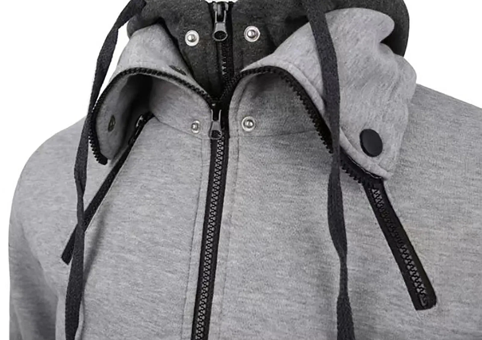 New Men's Full Zip Hooded Sweatshirt with Pockets