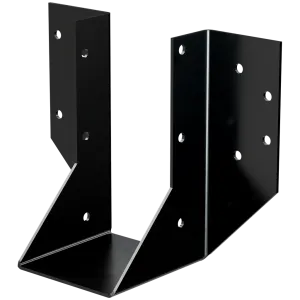 OHU Black Powder-Coated Ornamental Joist Hanger for 4x8 w/ Strong-Drive® SDS Screws (Pack of 10)