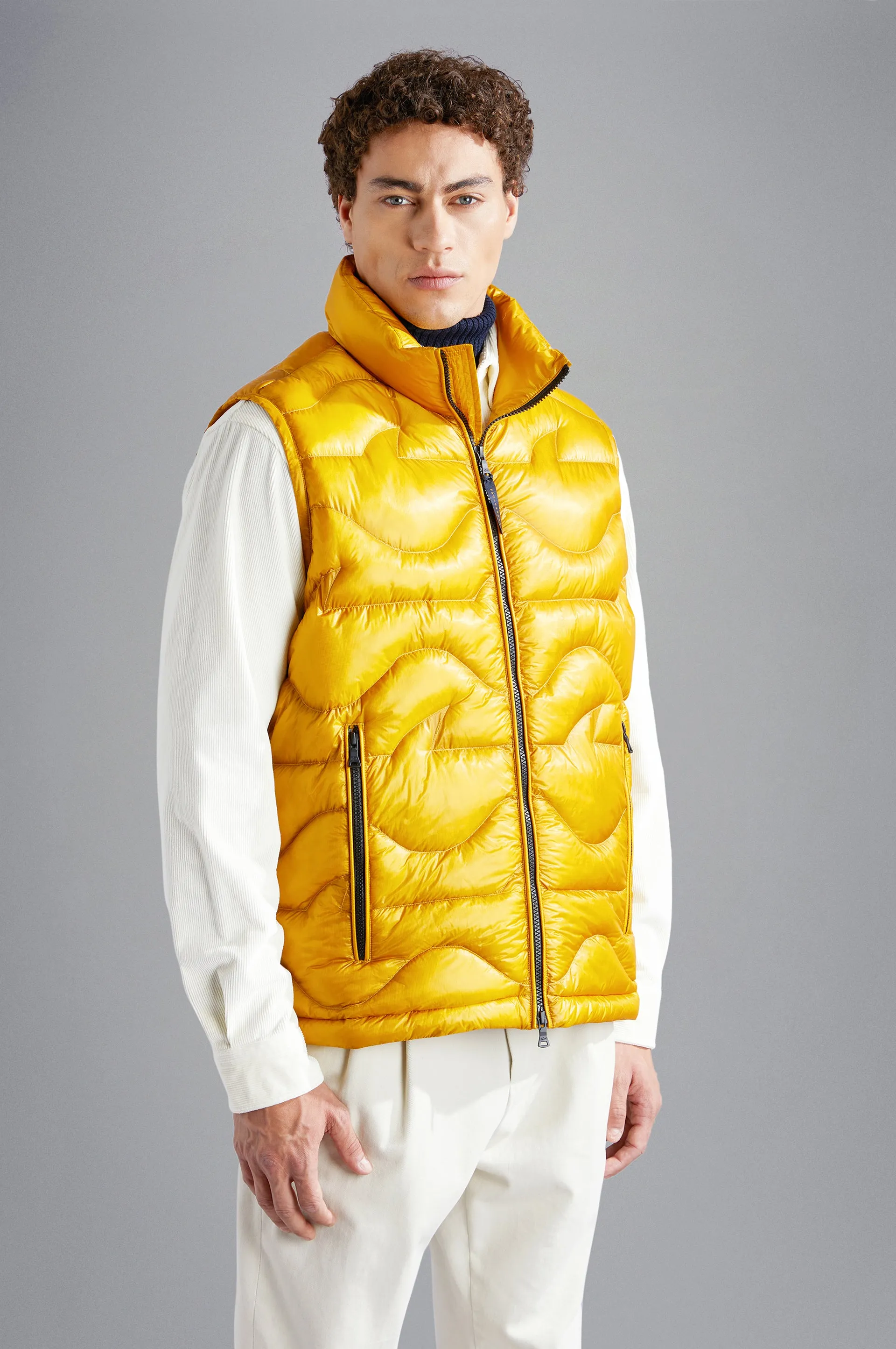 Paul & Shark Monogram Nylon Vest | Yellow