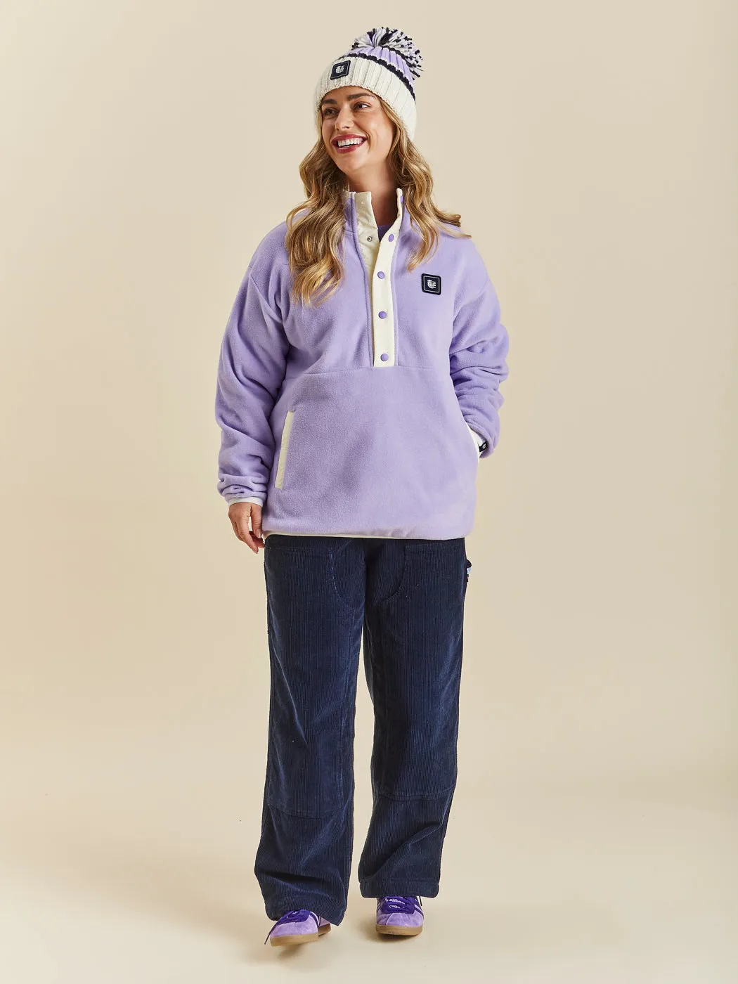 Peyton Popper Neck Fleece Lavender