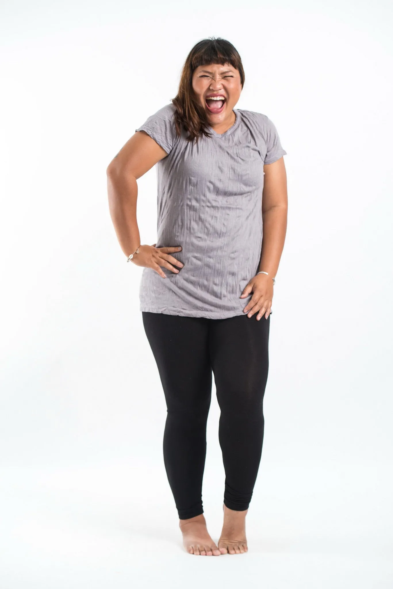 Plus Size Sure Design Women's Blank T-Shirt Gray