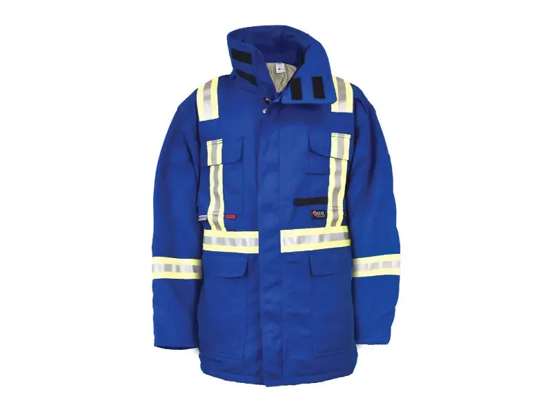 Portwest® Nomex Essential 6oz Fleece Lined Flame Resistant Insulated Hi-Vis Parka Jacket - X Back - Royal Blue - INS215