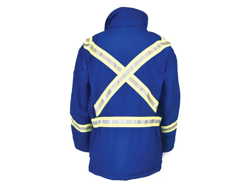 Portwest® Nomex Essential 6oz Fleece Lined Flame Resistant Insulated Hi-Vis Parka Jacket - X Back - Royal Blue - INS215