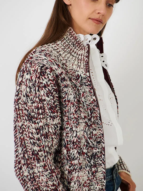 Romane Cardigan in Burgundy