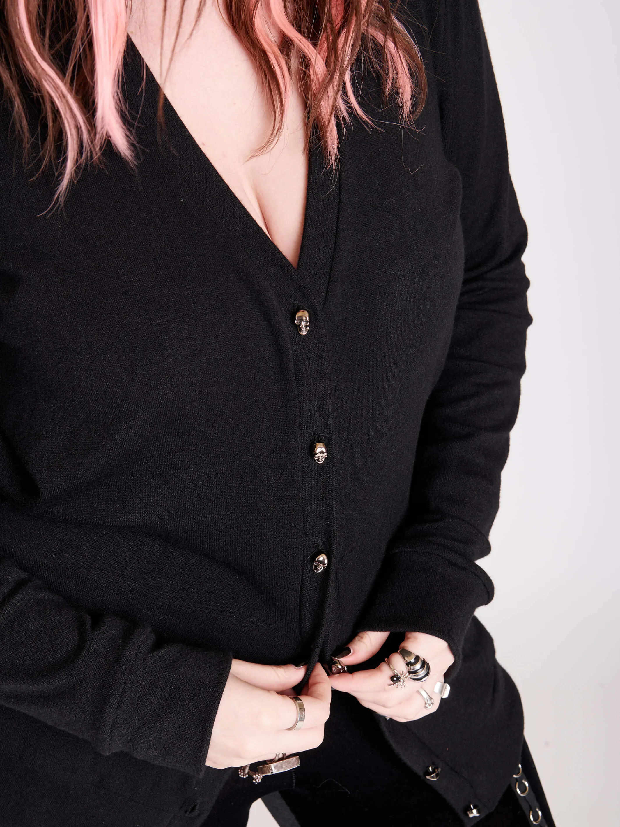 Skull Button Cardigan