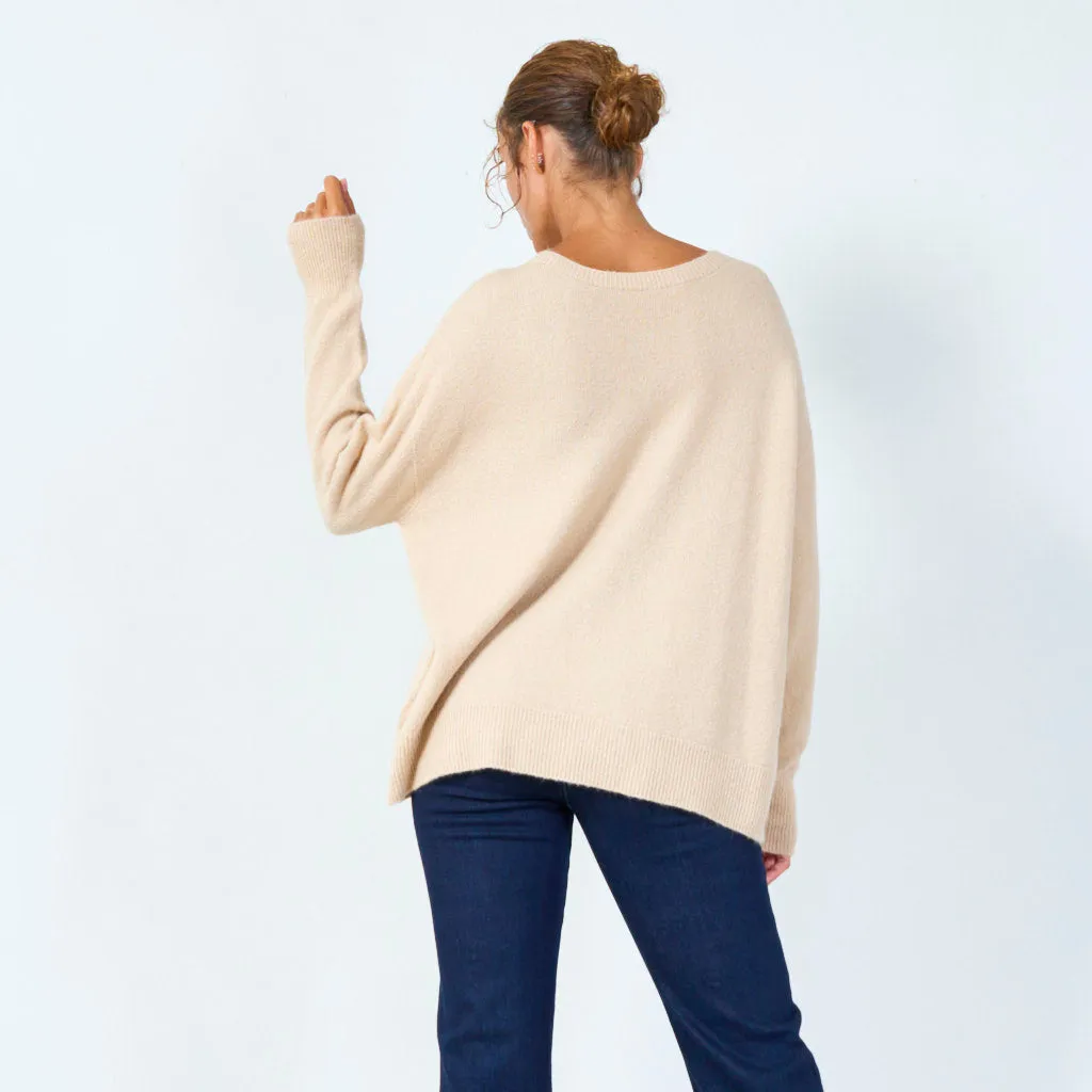 Soft knit boat neck sweater wholesale