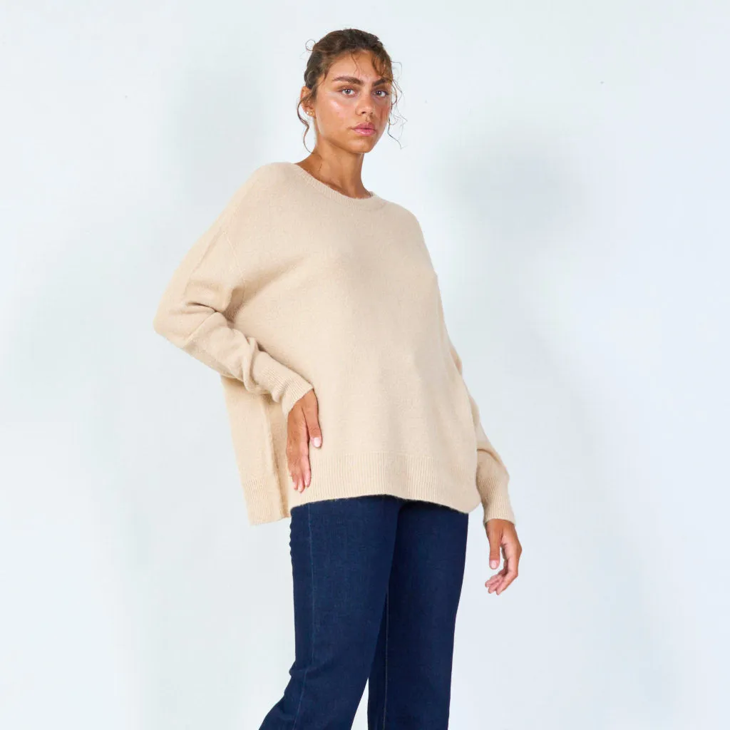 Soft knit boat neck sweater wholesale