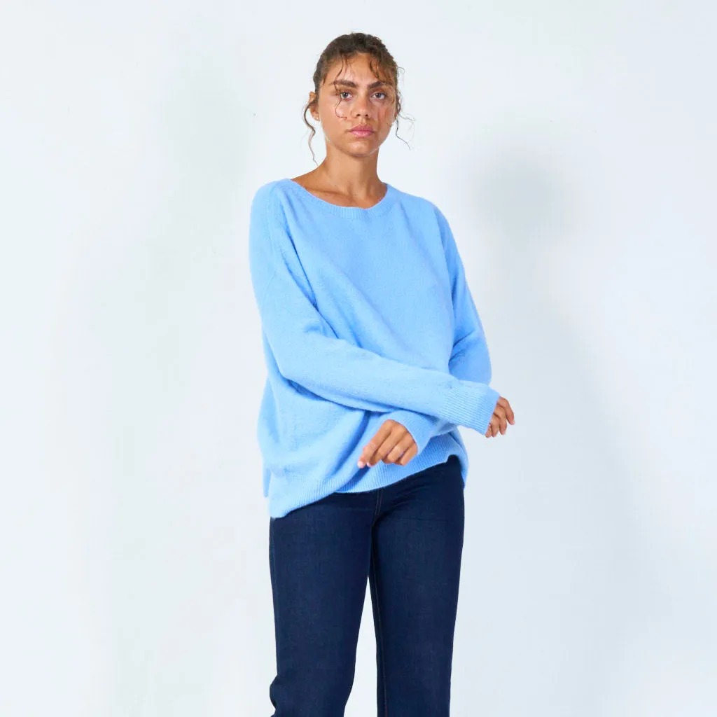 Soft knit boat neck sweater wholesale