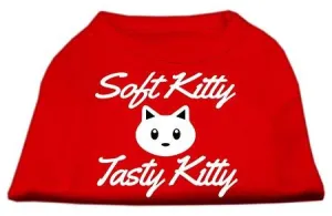 Softy Kitty, Tasty Kitty Screen Print Dog Shirt Red Med (12)