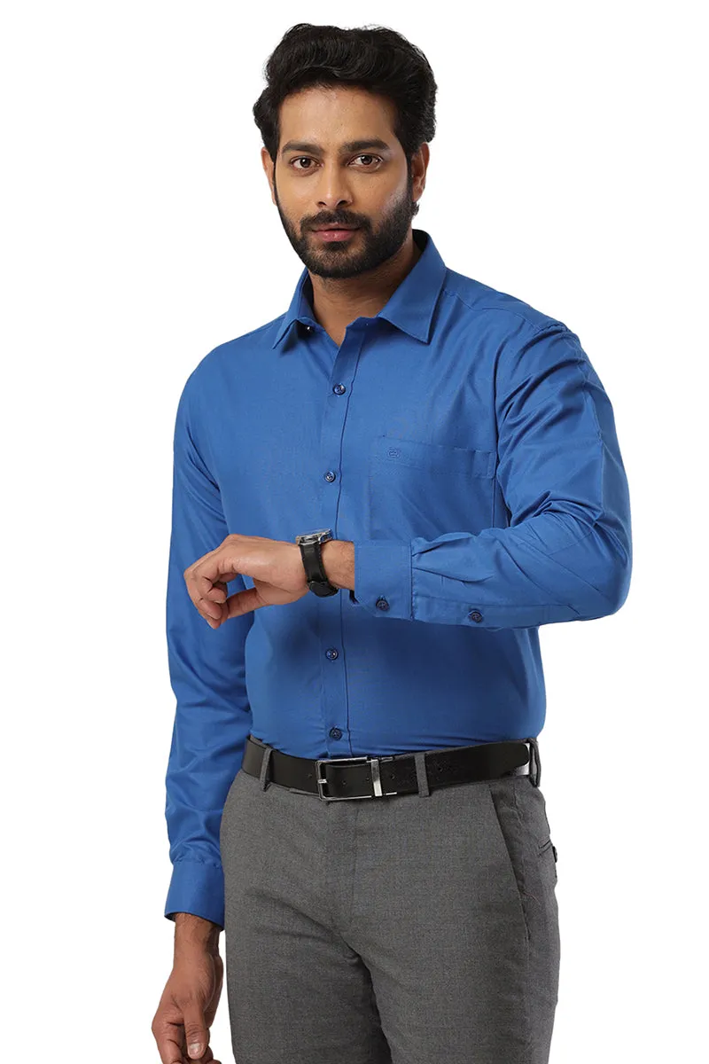 Super Soft -Pepsi Blue Formal Shirts for Men | Ariser