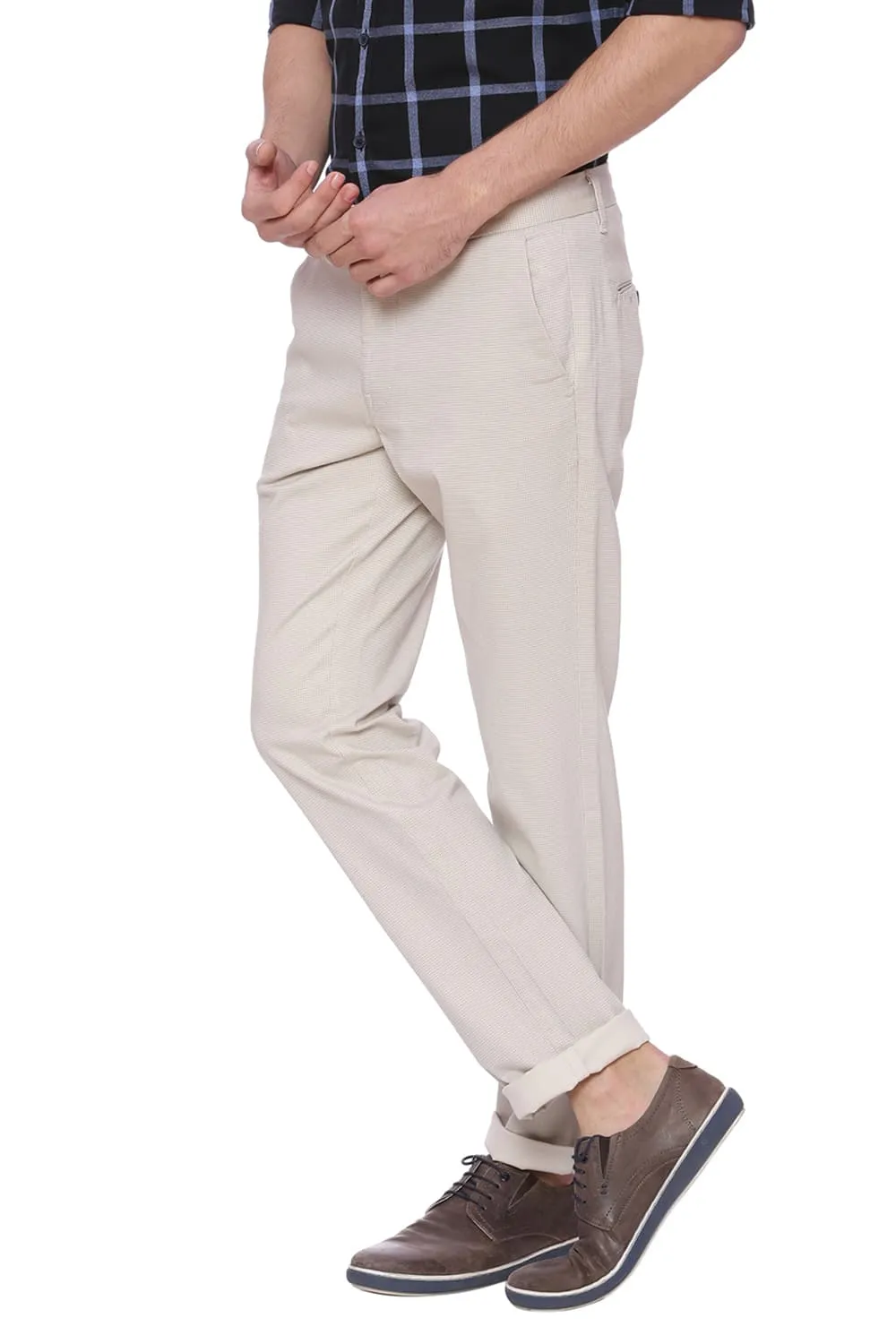 Tapered Fit Printed Stretch Trouser