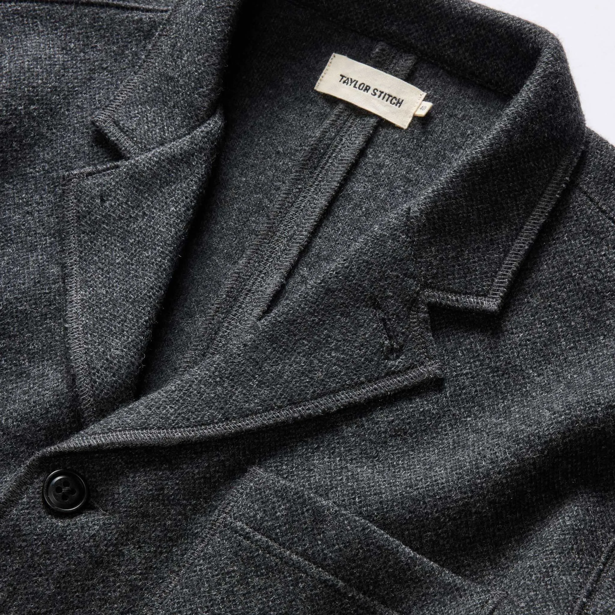 The Evans Blazer in Charcoal Birdseye Wool