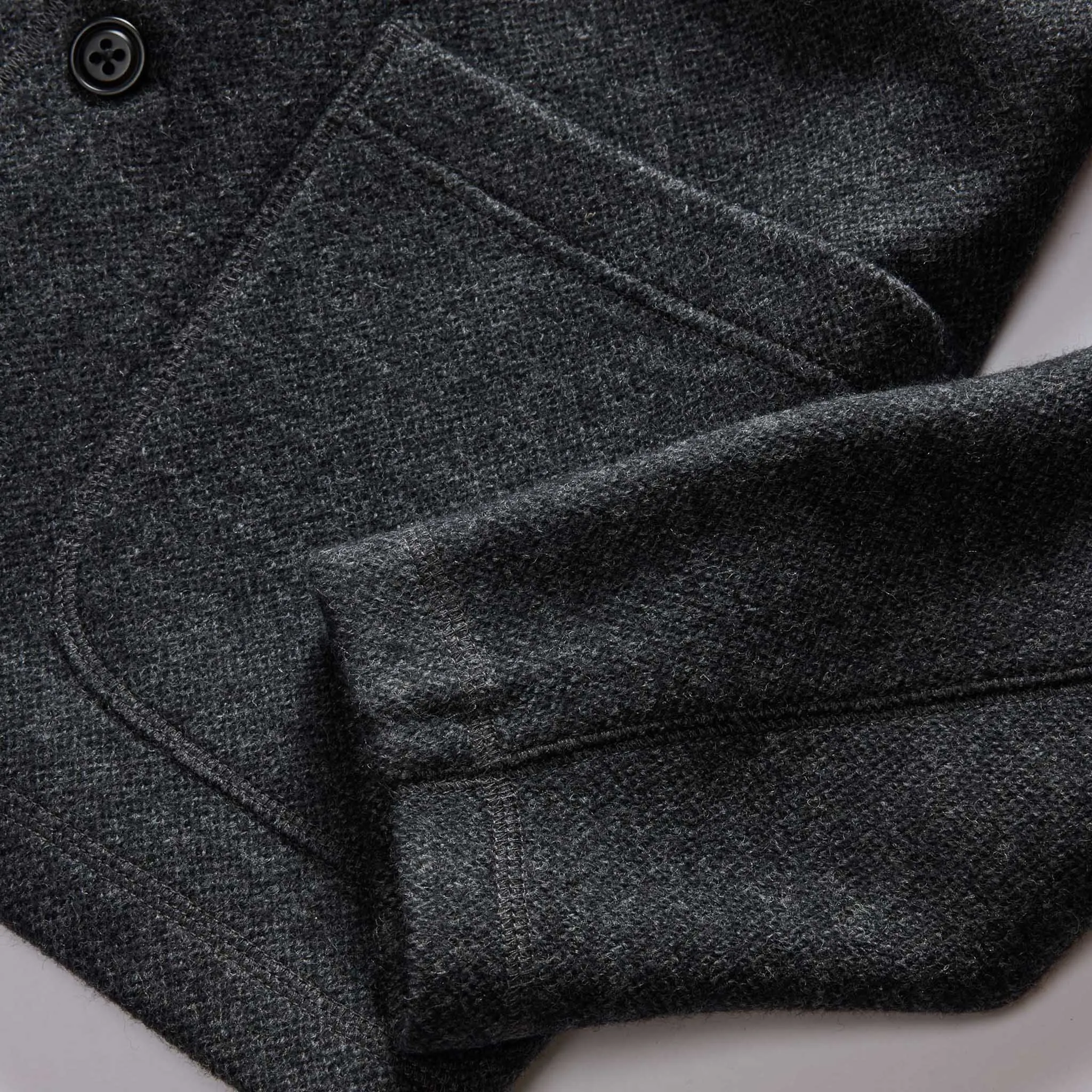 The Evans Blazer in Charcoal Birdseye Wool