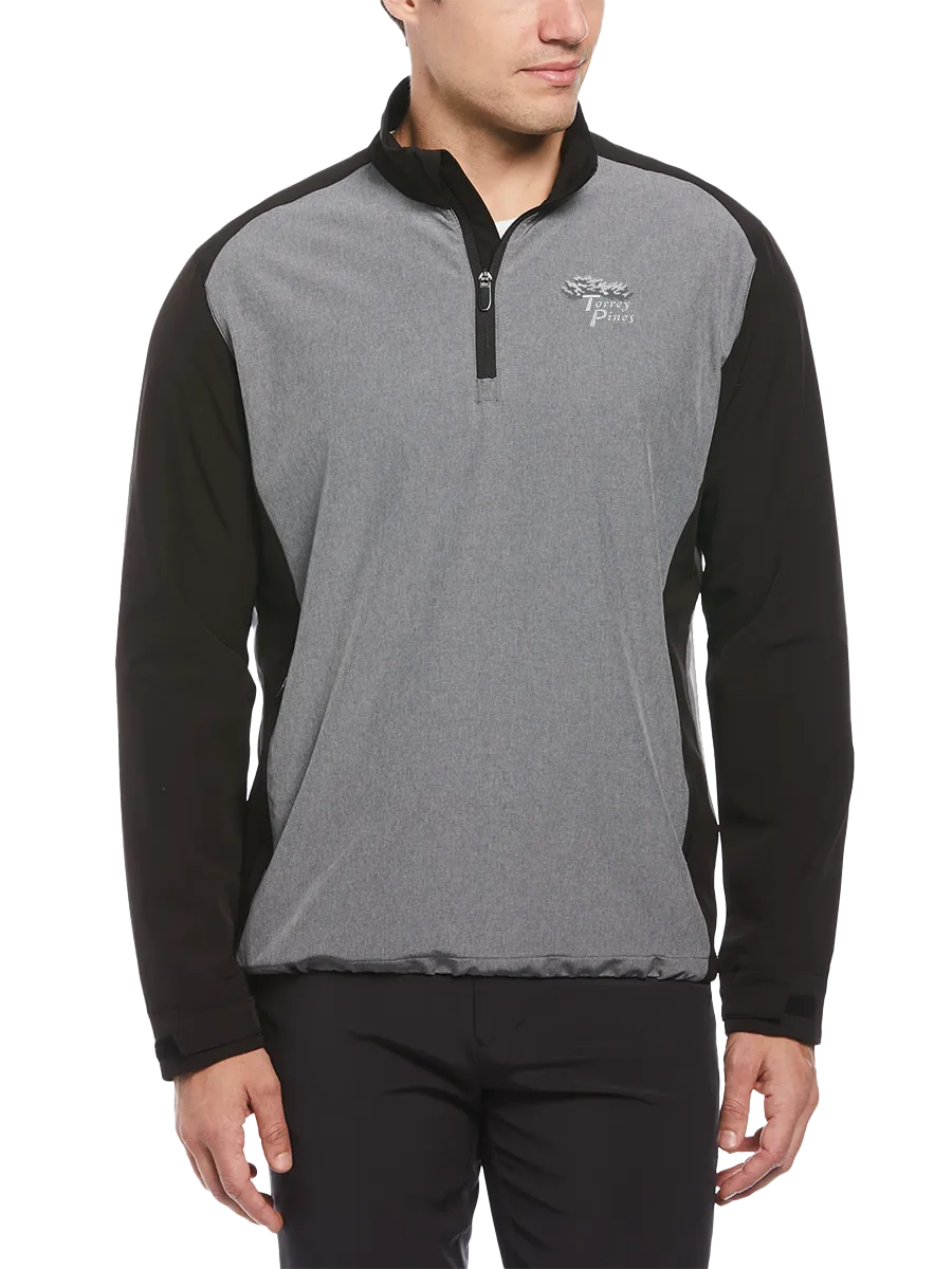 Torrey Pines Men's Long Sleeve Heather Blocked Half Zip Pullover