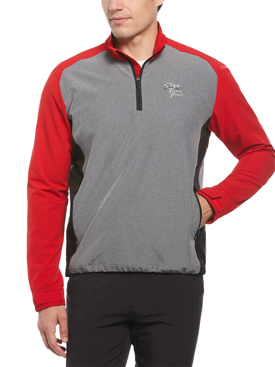 Torrey Pines Men's Long Sleeve Heather Blocked Half Zip Pullover