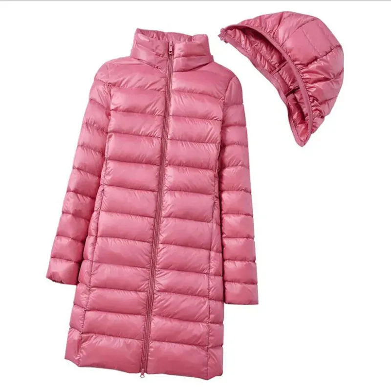 Trendy Puffer Long Jacket With Detachable Hood