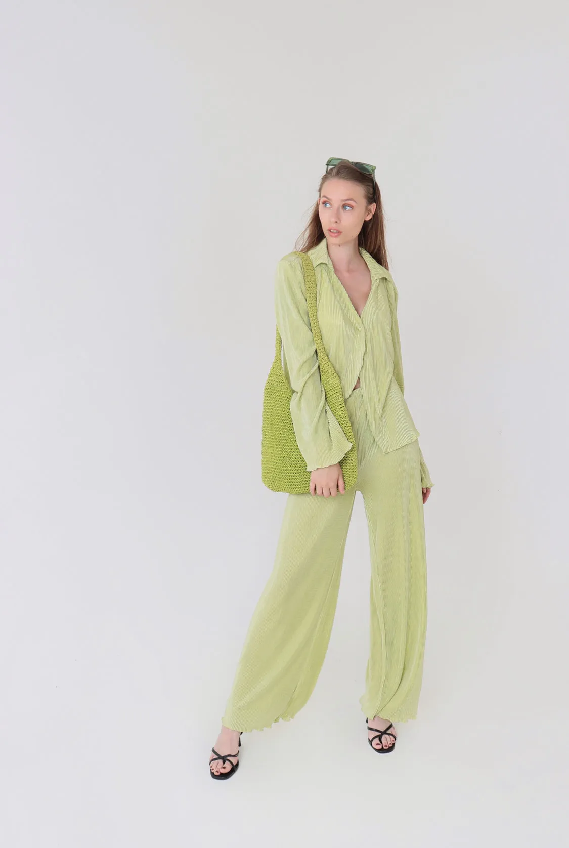 Valentina Green Plisse Co ord