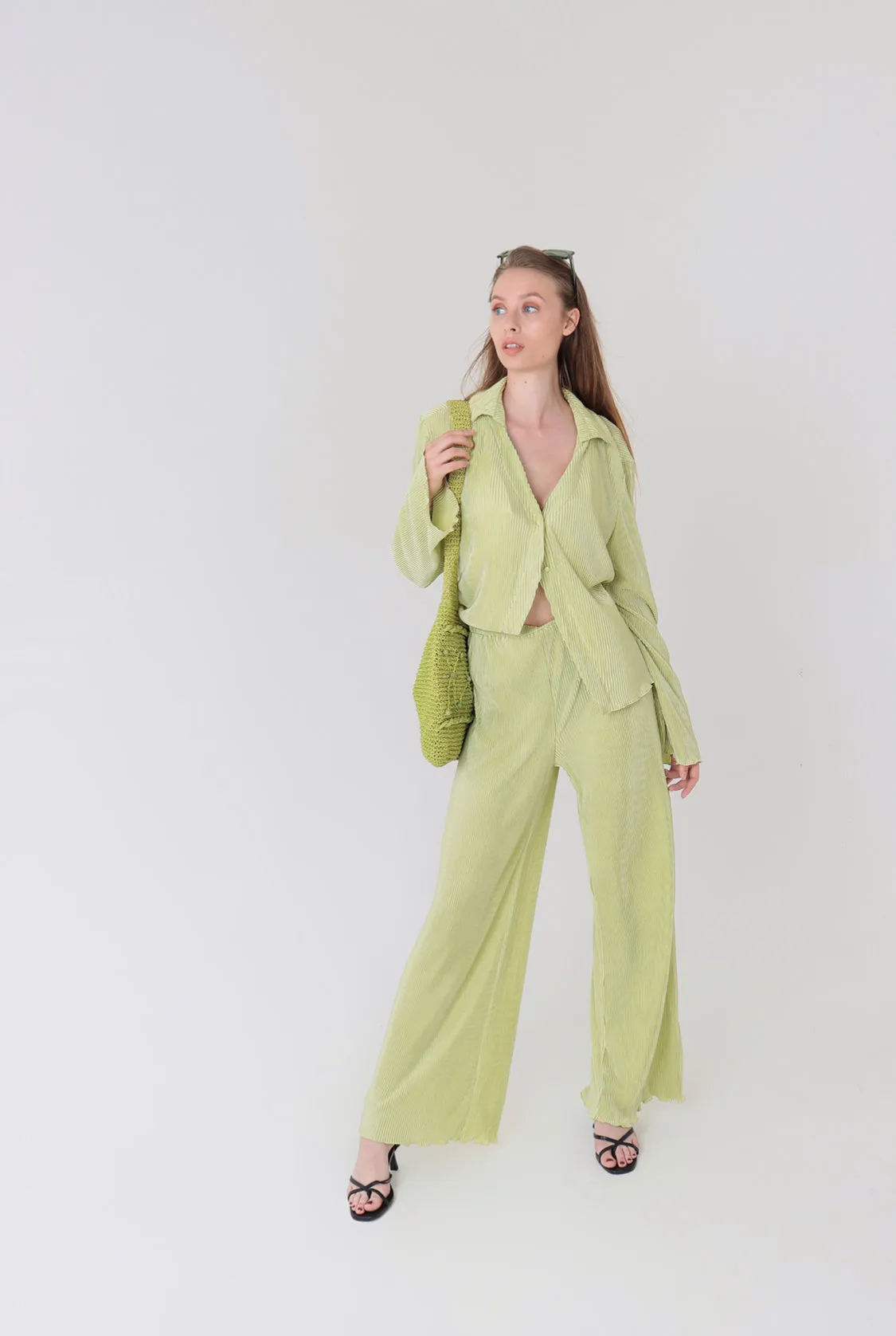 Valentina Green Plisse Co ord