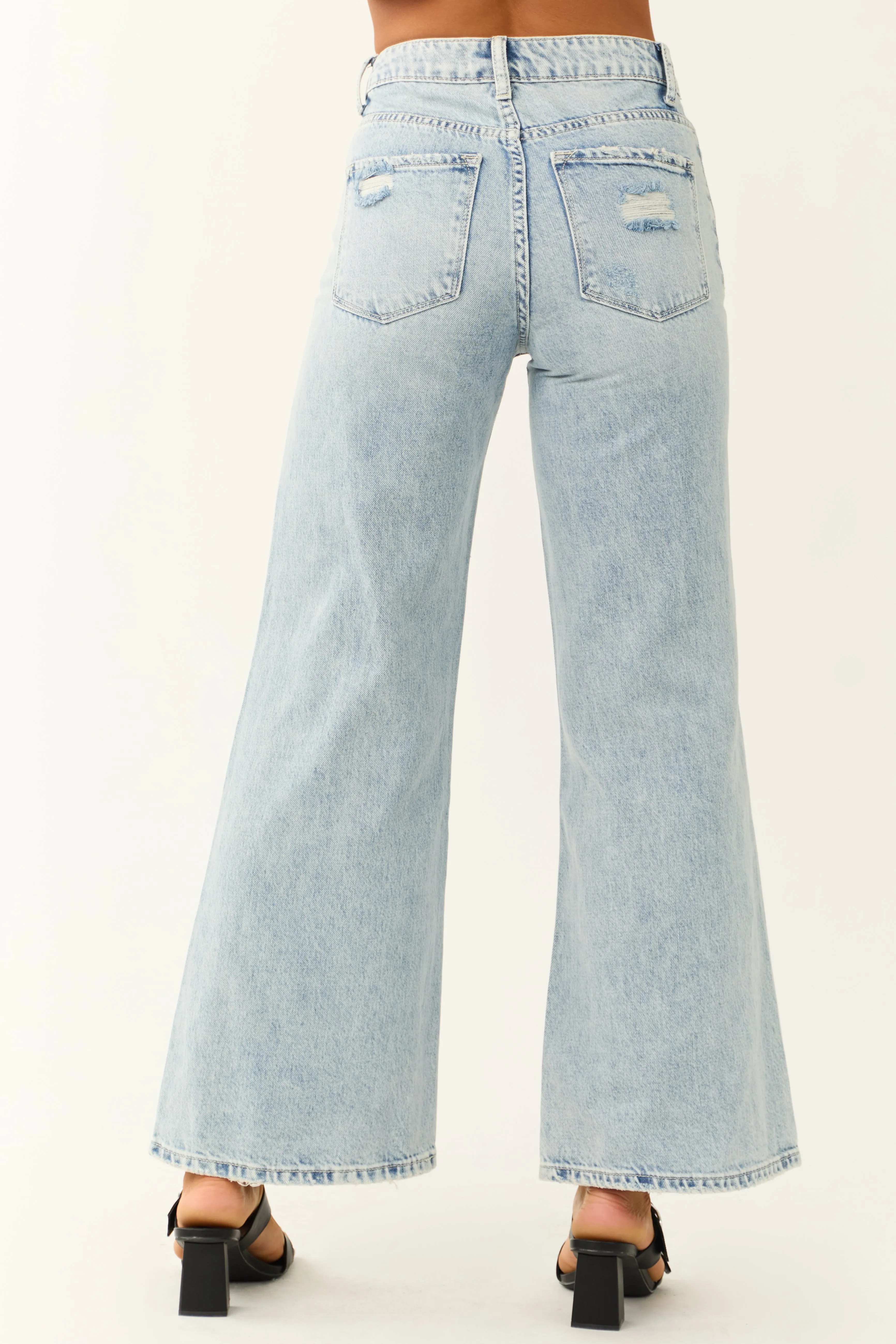 Vervet Light Wash High Rise Wide Leg Jeans