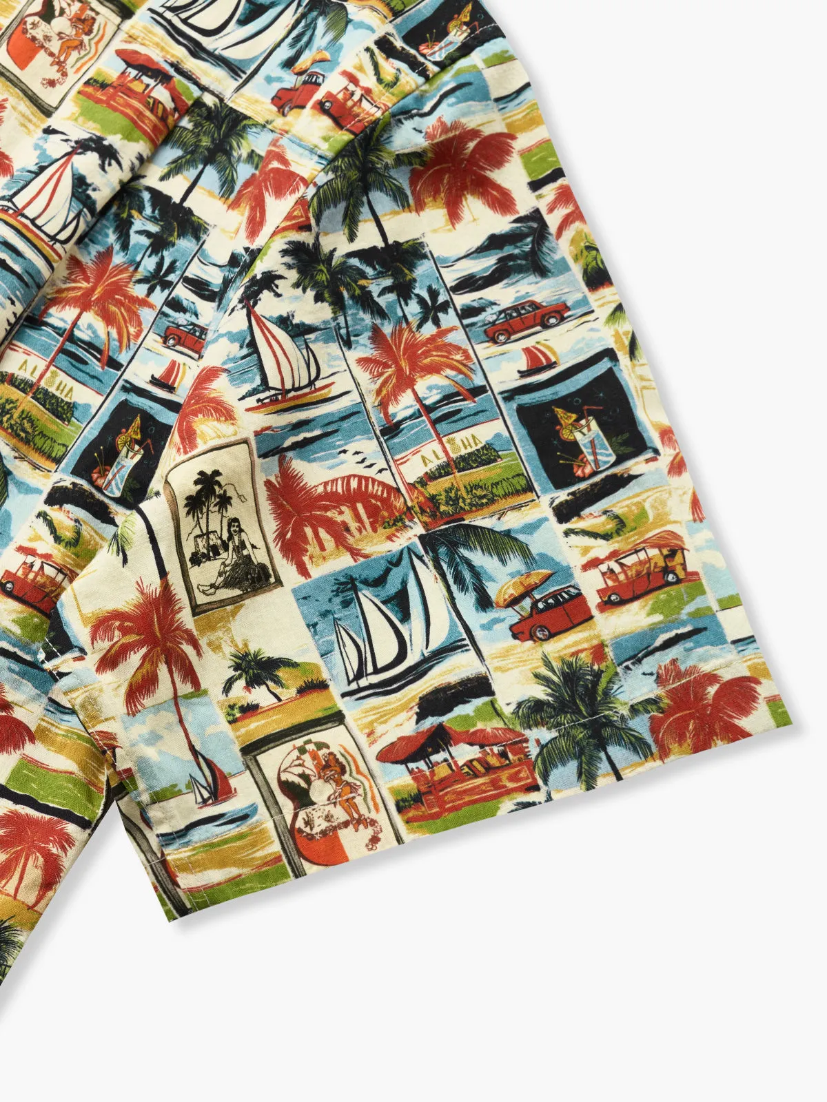 Vintage Island Postage Stamp Cotton Shirt