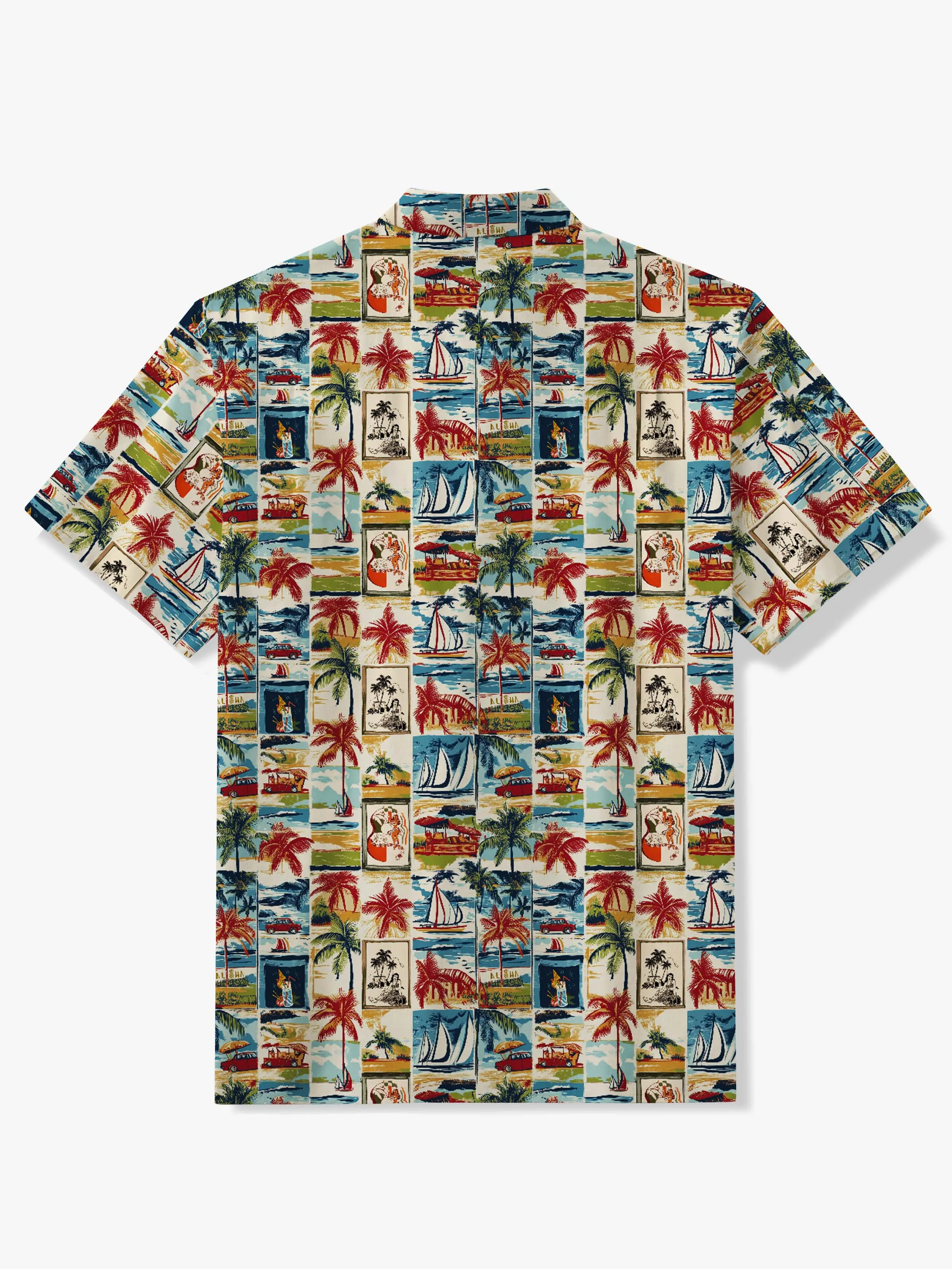 Vintage Island Postage Stamp Cotton Shirt