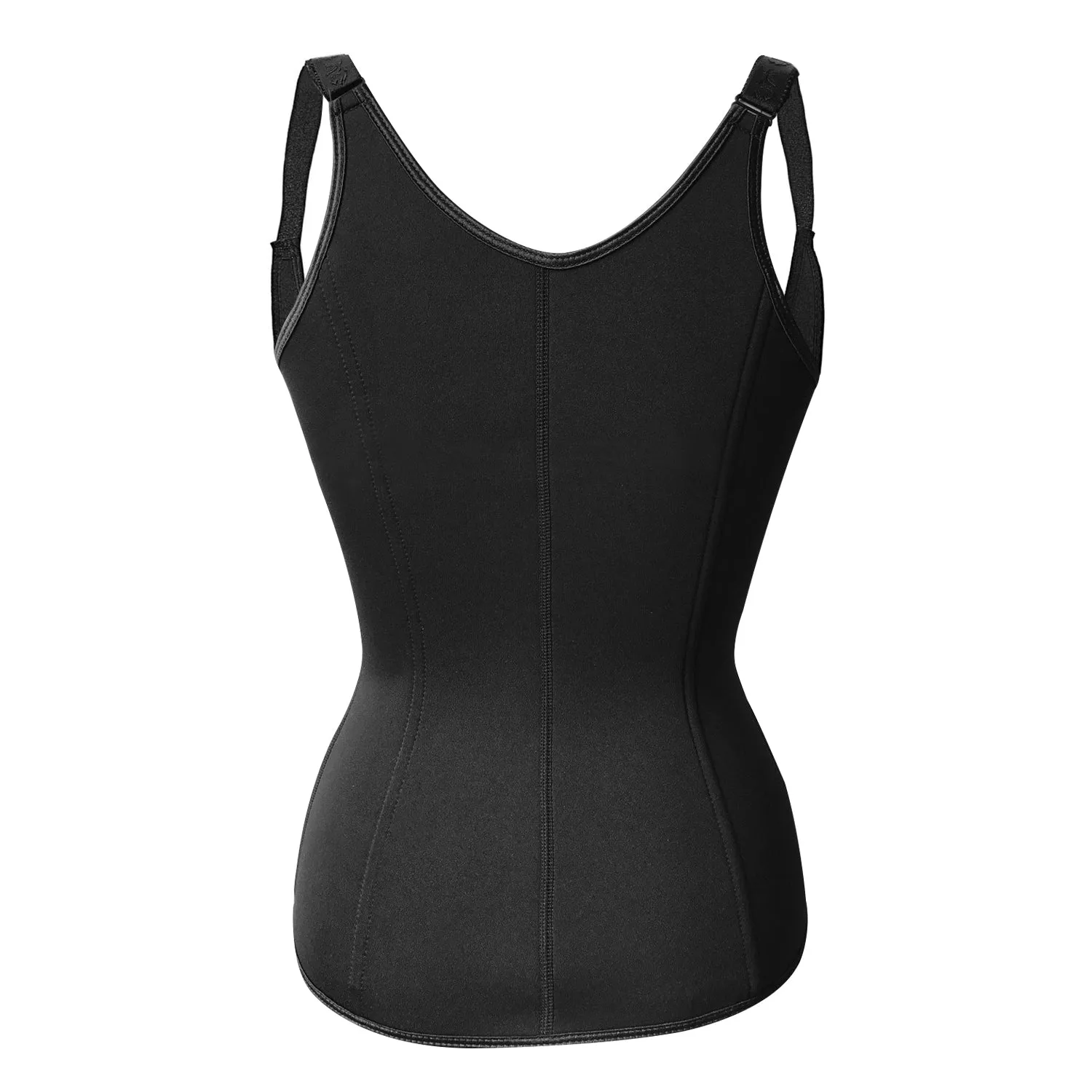 Zippered Waist Trainer Corset Waist Tummy Control Body Shaper Cincher Back Support with Adjustable Straps for Women